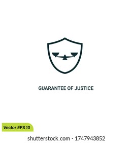 garantía de la justicia icono ilustración vector eps 10 plantilla de logotipo