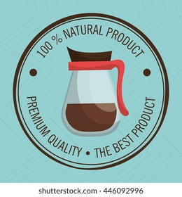 guarantee label coffee  isolated icon design, vector illustration  graphic 