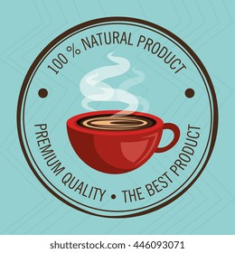 guarantee label coffee  isolated icon design, vector illustration  graphic 