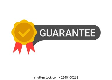 Guarantee label with five stars and thumbs up