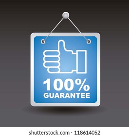 guarantee label with good sign. vector illustration
