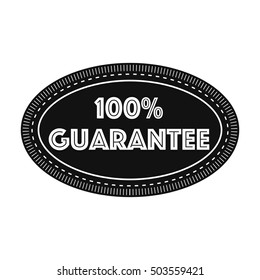 Guarantee label icon in black style isolated on white background. Label symbol stock vector illustration.