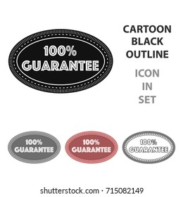 Guarantee label icon in cartoon style isolated on white background. Label symbol stock vector illustration.