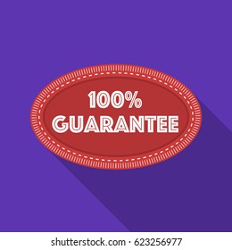 Guarantee label icon in flat style isolated on white background. Label symbol stock vector illustration.