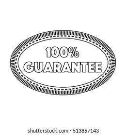 Guarantee label icon in outline style isolated on white background. Label symbol stock vector illustration.