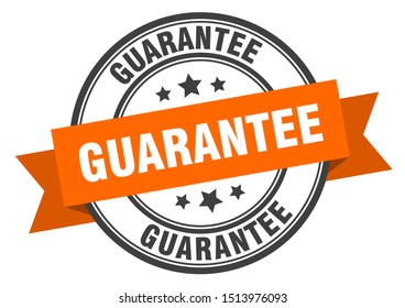 guarantee label. guarantee orange band sign. guarantee. guarantee ribbon  stamp on white 