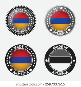 Guarantee and made in Armenia tag icon vector