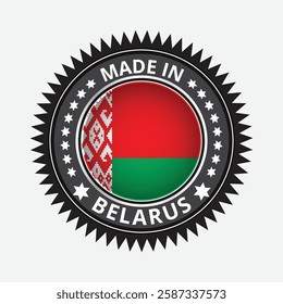Guarantee and made in Belarus  tag icon vector