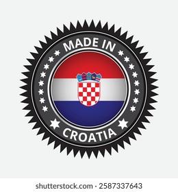 Guarantee and made in Croatia tag icon vector