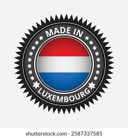 Guarantee and made in Luxembourg tag icon vector