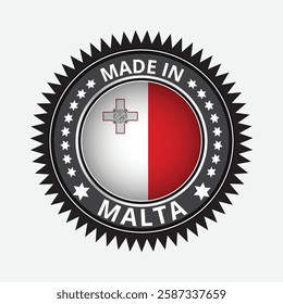 Guarantee and made in Malta tag icon vector