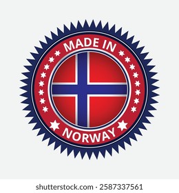 Guarantee and made in Norway tag icon vector