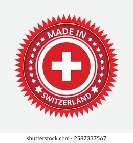 Guarantee and made in Switzerland tag icon vector