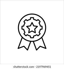 das Symbol für das Medaillenkonzept. Einfache Elementgrafik. Garanten oder Medaillenkonzept Umrisssymbole Design.