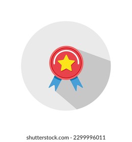 guarantee or medal flat icon. concept of minimal consumer control emblem or assurance. flat trend modern distinction win logotype graphic flat design simple element on white background