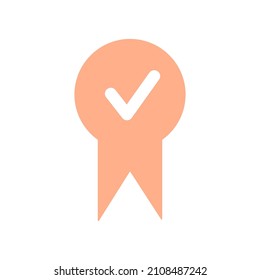 Guarantee medal icon. Pink element. Badge element. Premium quality. Best choice. Vector illustration. Stock image. 