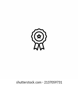 icono de la línea delgada de garantía o medalla. concepto mínimo de símbolo o garantía de control de los consumidores. tendencia de trazo plano diferencia moderna gana el logotipo gráfico simple diseño de lino de elemento sobre fondo blanco
