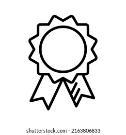 Icono de la línea delgada de garantía o medalla. Concepto de control o garantía del consumidor. Ilustración del vector