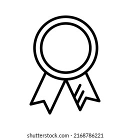 Icono de la línea delgada de garantía o medalla. Concepto de control o garantía del consumidor. Ilustración del vector