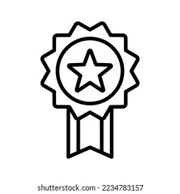 Guarantee or medal thin line icon. Concept consumer control or assurance. Vector illustration