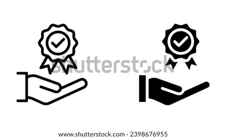 guarantee or medal thin line icon. concept of minimal consumer control emblem or assurance. vector illustration on white background
