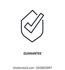 guarantee outline icon.  Thin line icon from fast food collection. Editable vector isolated on white background