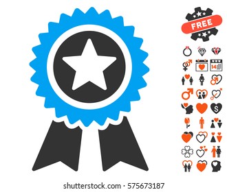 Guarantee pictograph with bonus marriage pictograph collection. Vector illustration style is flat iconic symbols for web design, app user interfaces.