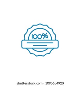 Guarantee of quality linear icon concept. Guarantee of quality line vector sign, symbol, illustration.