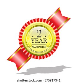Guarantee red ribbon with a gold medal.