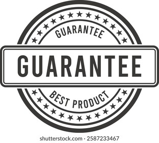 Guarantee retro stamp design in black color