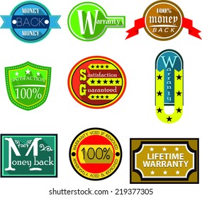 Guarantee , Satisfaction , Money Back , Lifetime warranty logo badges and labels