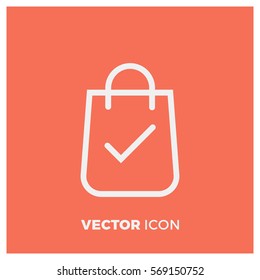 guarantee shopping line vector icon