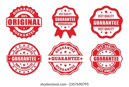 Sello de garantía en la ilustración del vector de estilo de caucho circular