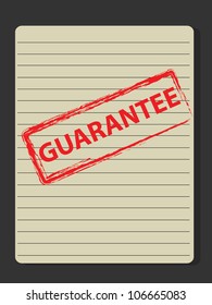 Guarantee stamp on old paper,Vector