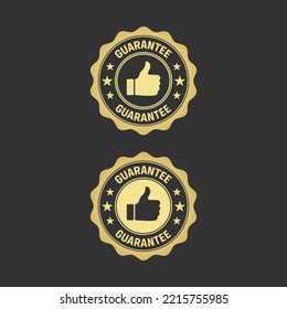 Guarantee Stamp Vector or Guarantee Label Vector. Best Quality Warranty Gold Seal Isolated Vector. Gold Guarantee grunge stamp print. Premium Warranty Stamp Vector or Elegant Label.