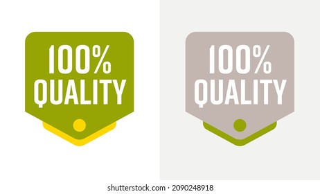 Guarantee sticker with 100 percent satisfaction of quality. Premium qualification insurance warranty pointer symbol set vector illustration isolated on white background