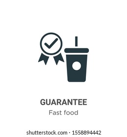Guarantee vector icon on white background. Flat vector guarantee icon symbol sign from modern fast food collection for mobile concept and web apps design.