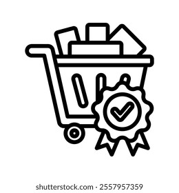 guarantee Vector Lineal Icon on white background.