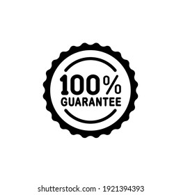 Guaranteed 100% stamp, label, sign, icon. Vector illustration