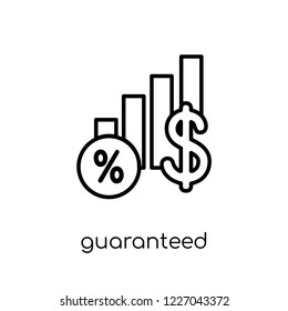 Guaranteed annuity rate icon. Trendy modern flat linear vector Guaranteed annuity rate icon on white background from thin line Business collection, editable outline stroke vector illustration