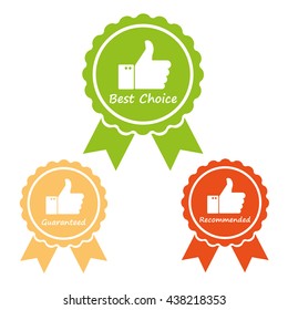 Guaranteed, best choice and recommended Labels
