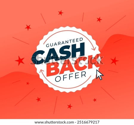 guaranteed cashback bonus offer background in modern style vector