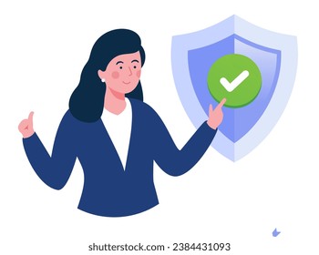 Guaranteed concept, startup business, client trusting, business women, people illustration vector banner for landing page website