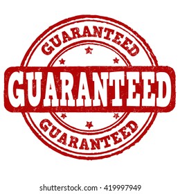 Guaranteed grunge rubber stamp on white background, vector illustration