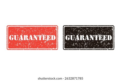 Gegarandeerd grunge stempelontwerp, vector, geïsoleerd op transparante achtergrond