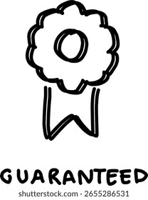 Icono garantizado en estilo doodle