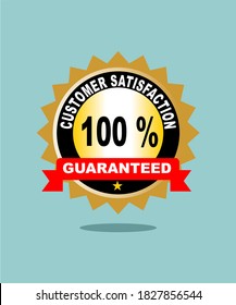 guaranteed icon vector on gold design for business, seller, sale, poster, etc