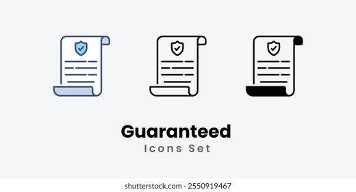 Conjunto de iconos de línea delgada e ilustración de icono de Vector de glifo