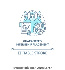 Guaranteed Internship Placement Concept Icon. Internship Program Abstract Idea Thin Line Illustration. Provide Work Experience For Young People. Vector Isolated Outline Color Drawing. Editable Stroke