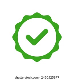 Guaranteed quality or certification icon. Sign in flat design isolated on white background. Vector illustration